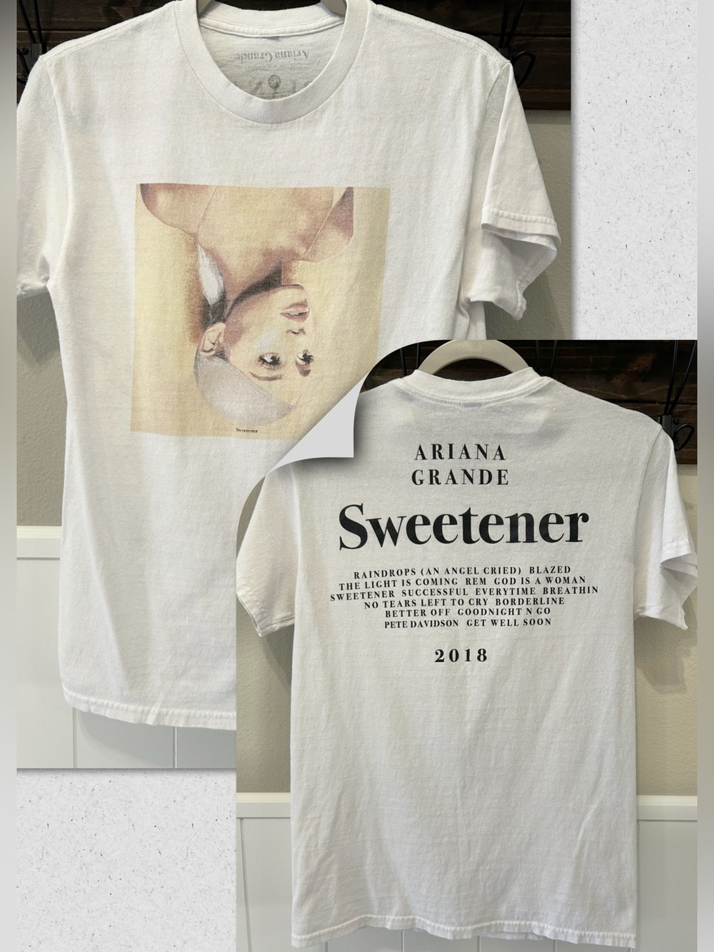 Ariana Grande Official Sweetener Concert 2018 Tour Tee White T-shirt Small